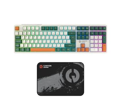 Klawiatura bezprzewodowa CANYON Shadder GKW-11 (Mechanic RGB Wireless) + podkładka